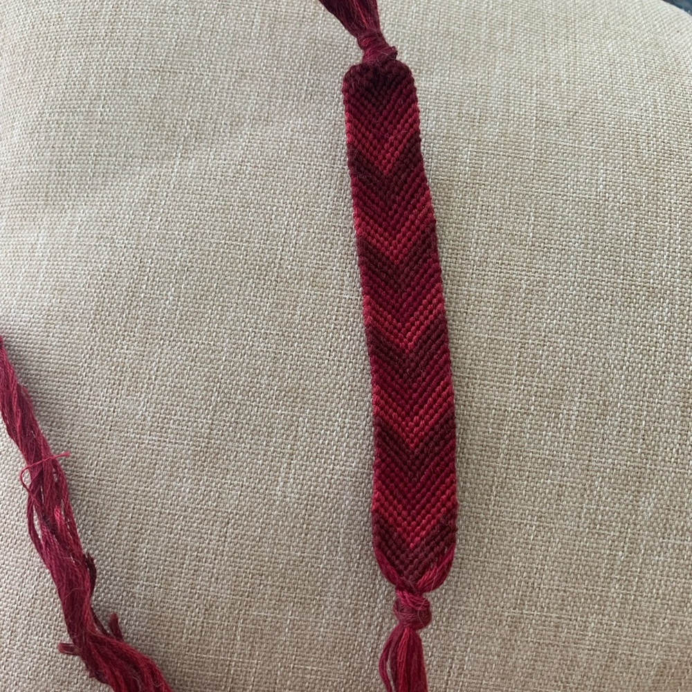 Red Chevron Braided Bracelet